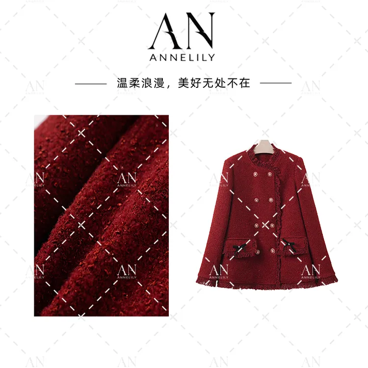 ANNELILY安琪琪【合欢】轻奢冬季气质时尚羽绒服外套AW2512011