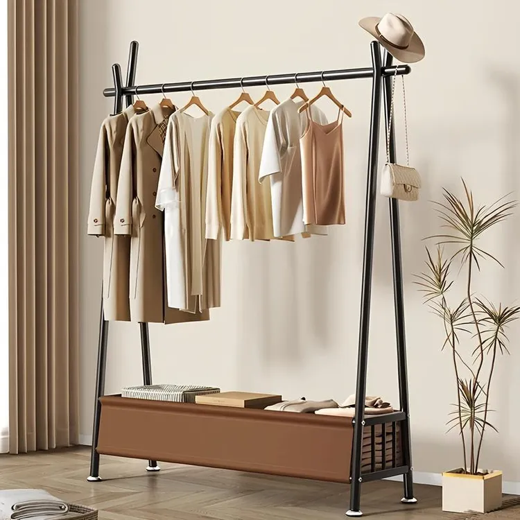 衣帽架落地衣架卧室内家用晾衣架简易衣服收纳置物架单杆挂衣架子