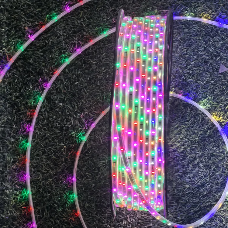 七彩跑马灯带户外防水高亮220v变色流水节日氛围LED灯条