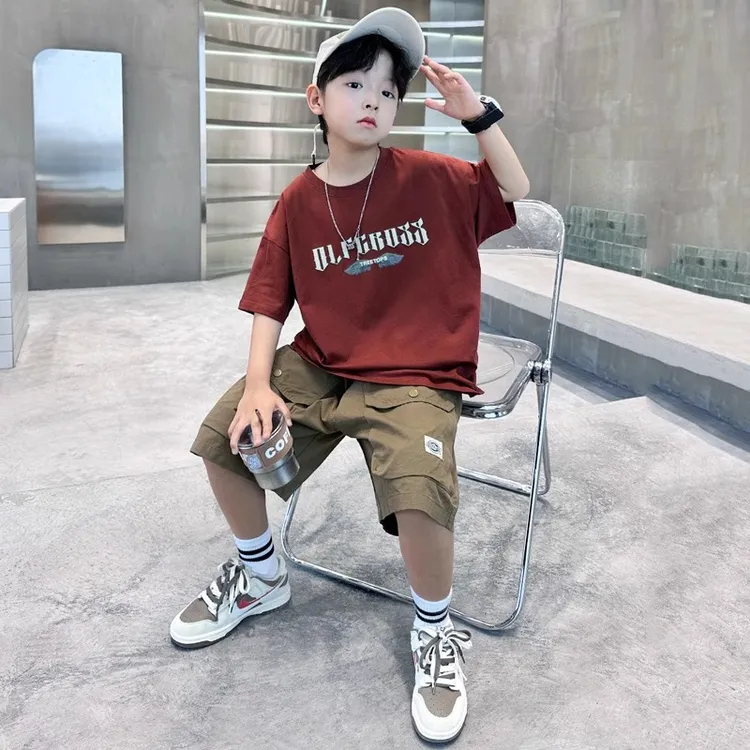 MK&UR.BV男童套装夏季新款儿童休闲男孩薄款短袖中大童帅气时髦