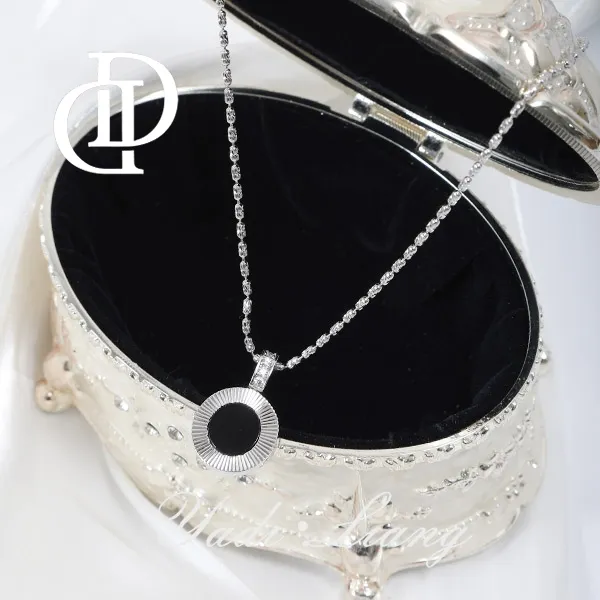 坠链均925银 梁雅帝新品【迪斯科双面密语】设计款气质百搭纯银项链