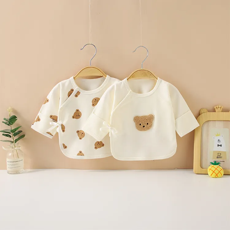 【AB版】初生婴儿a纯棉无骨半背衣春秋薄新生儿上衣和尚服