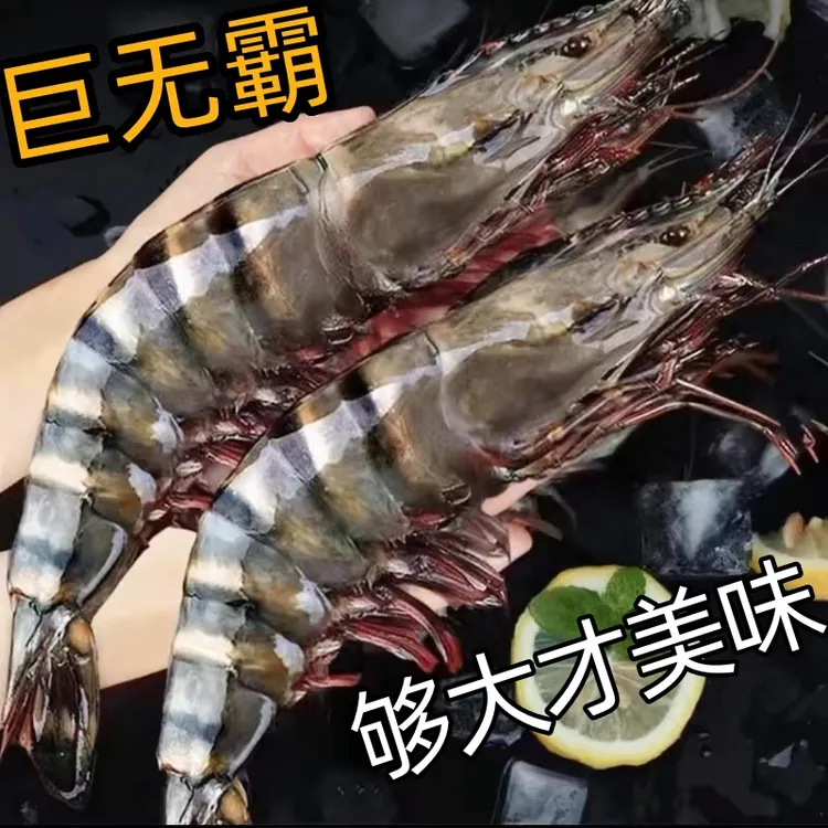 黑虎虾新鲜大虾鲜活超大老虎虾冷冻特大基围虾斑节九节虾海鲜速冻