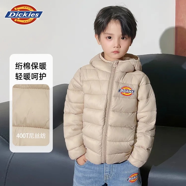 Dickies儿童棉服男女童秋新款不过膝中大童装秋冬款外套保暖户外