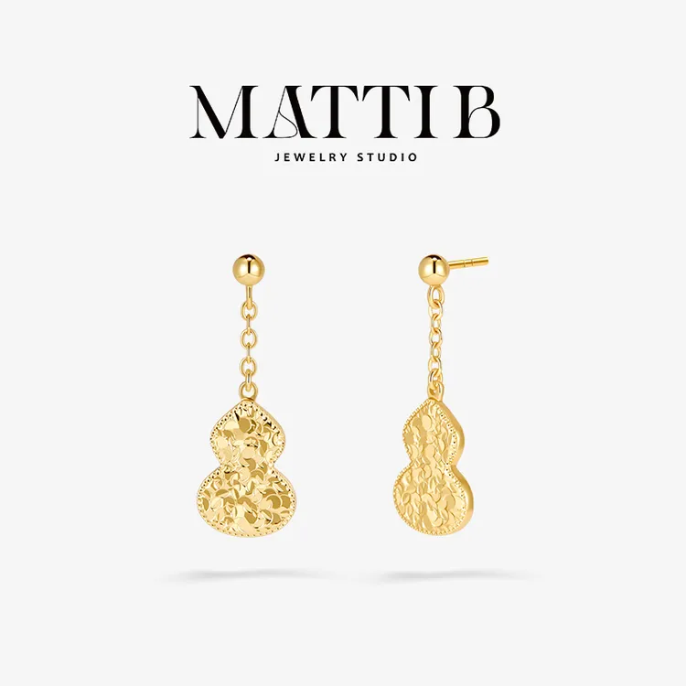 铜合金耳饰 国风葫芦碎冰高级感耳坠女气质轻奢小众高端耳钉2041