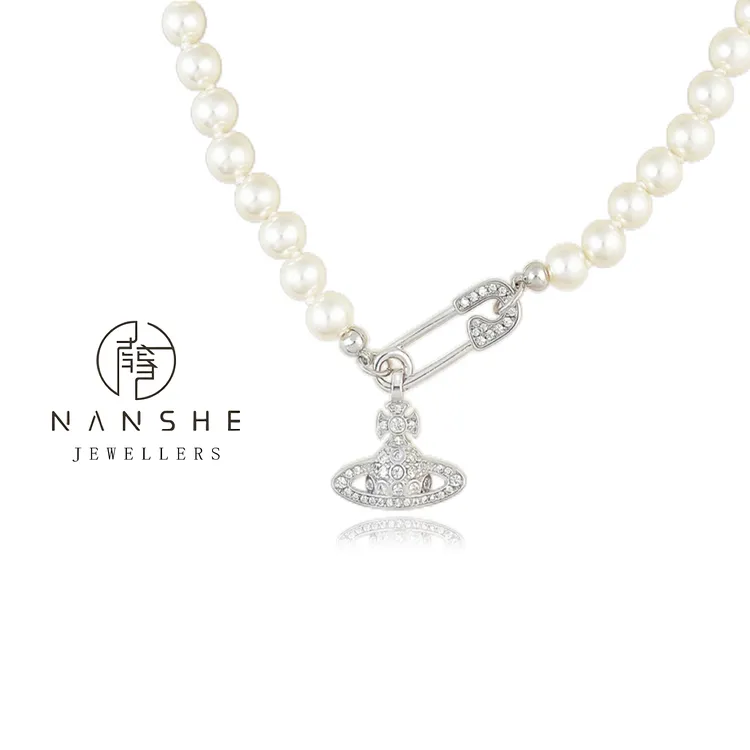 NANSHE/南奢 两色轻奢别针款珠珠项链