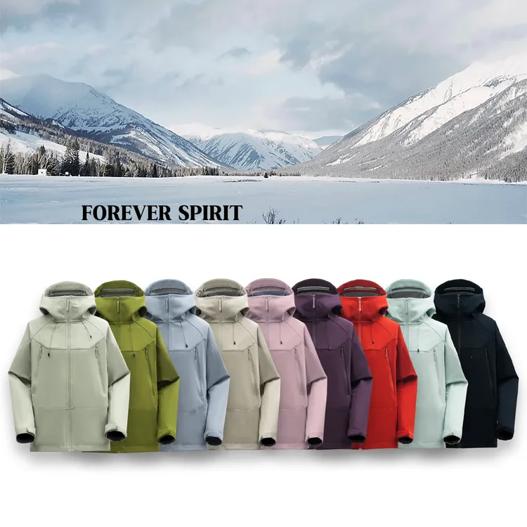 【极光探险者】『FOREVER SPIRIT恒境』男女同款运动连帽冲锋软壳加绒外套HM25A143