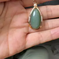 和田玉银S925镶嵌颈饰粉青吊坠荧光猫