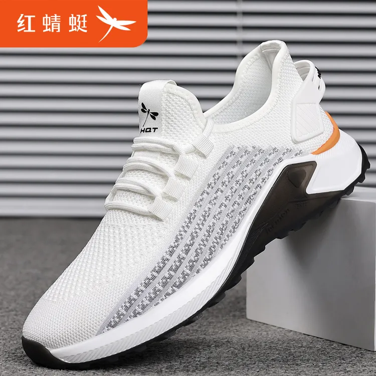 红蜻蜓男鞋夏季新款透气飞织网面鞋百搭男士休闲运动鞋C02180223商品图