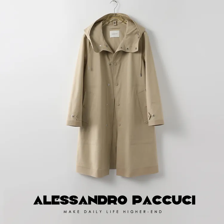 AP洛哥24728X【归逸】高含棉连帽抽绳 解构经典气质时尚中长款风衣