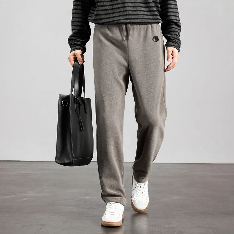 2025新款冬季加绒休闲裤男士绵羊毛奥粒绒直筒裤加厚保暖抗寒长裤