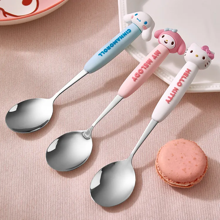 三丽鸥【不锈钢勺子】儿童饭勺可爱hellokitty餐具少女心家用便携