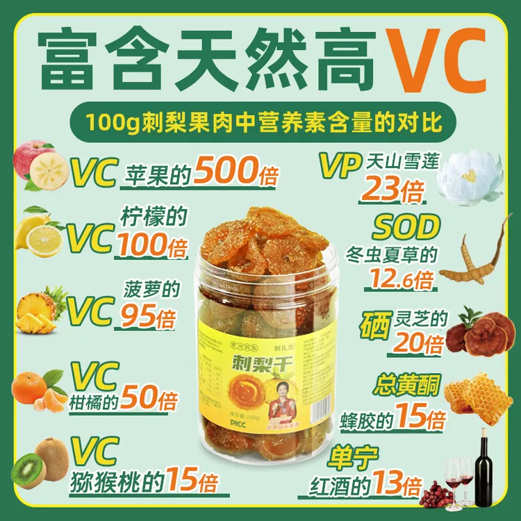 刺礼香刺梨果脯贵州特产刺梨干蜜饯正宗果干零食酸甜可口