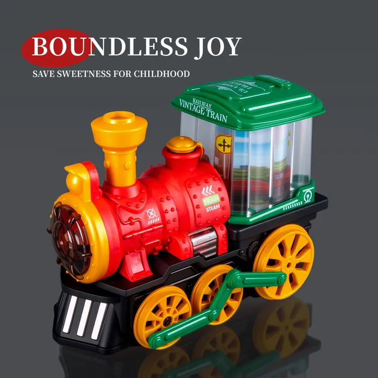 电动喷雾火车儿童万向轮蒸汽仿真火车模型男孩4女孩5圣诞节礼物