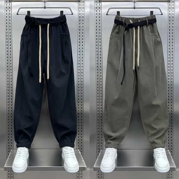 仓石一树2025新款日系潮牌高档休闲长裤男士秋冬灯芯绒宽松老爹裤