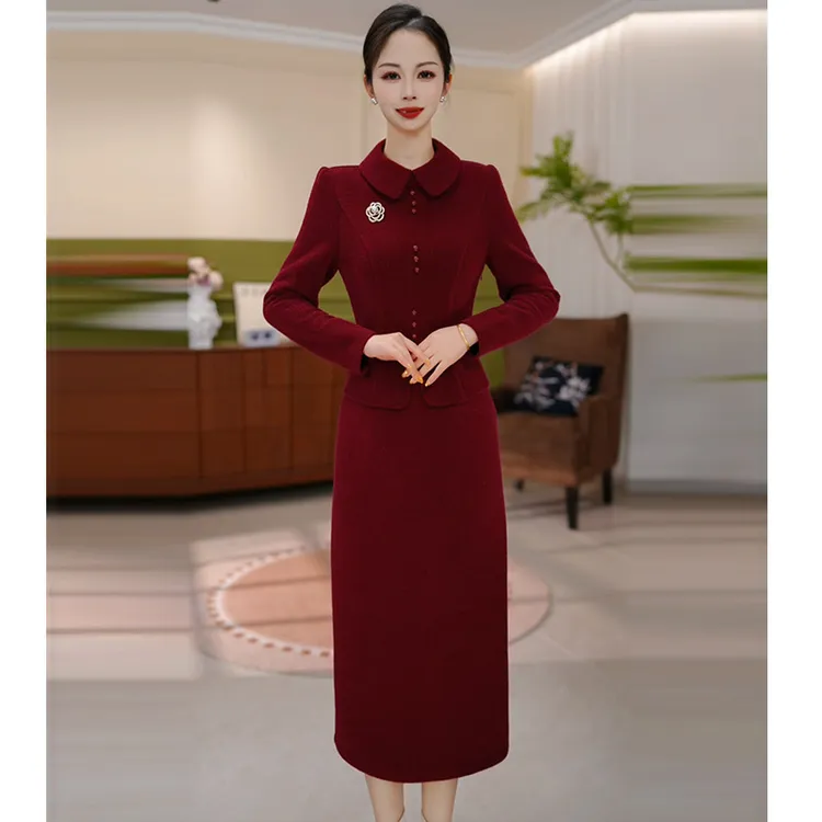 JG-24D272 新款2025年冬季时尚气质优雅显瘦假两件连衣裙 M-4XL