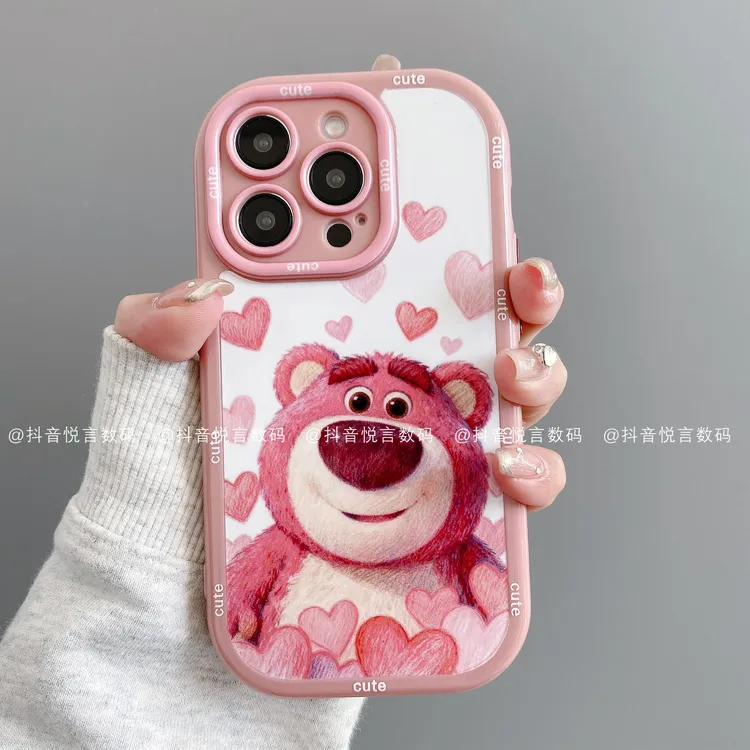 奶油壳适用iphone17promax苹果16手机壳15/14/13/12/11华为草莓熊