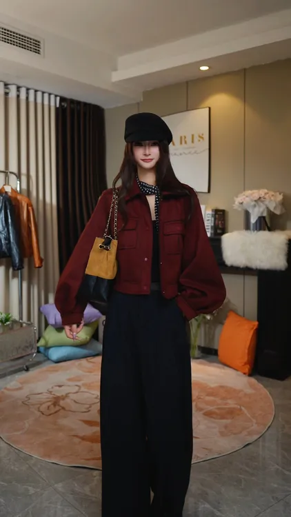 韩版宽松休闲显瘦夹克外套2025年新款工装翻领短款外套