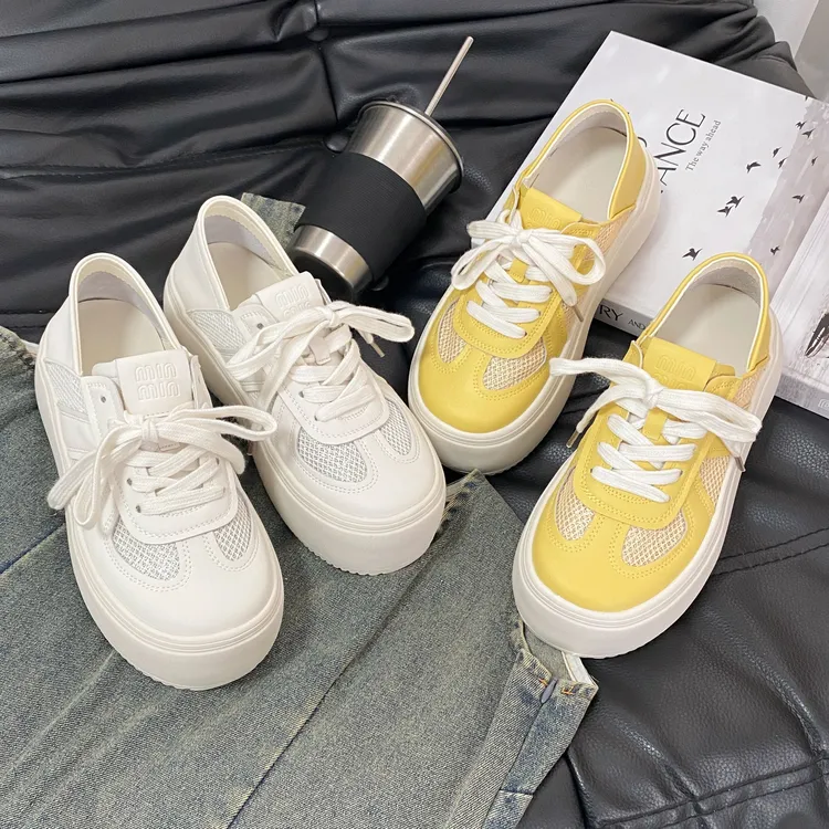 贾不假小白鞋女款2025新款夏季超火百搭小个子轻便透气厚底休闲鞋