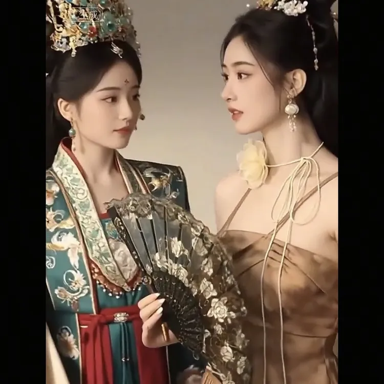 「明星同款」送流苏/复古文艺汉服拍照道具婚礼伴手礼国风折扇女款