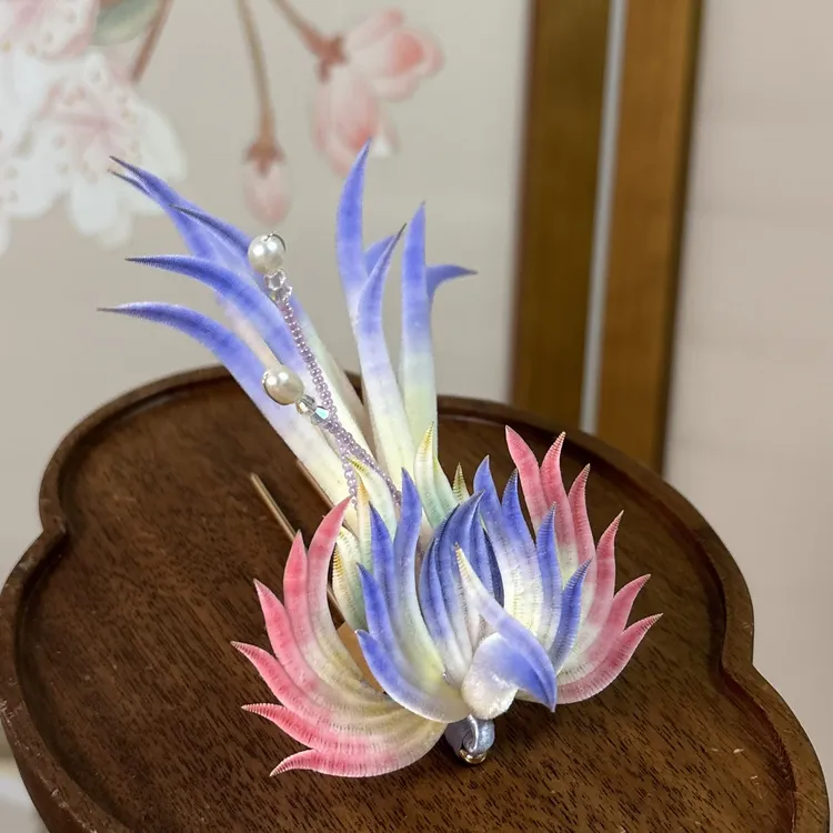 非遗绒花【掌中凤】桑蚕丝绒花不支持七天无理由退换货