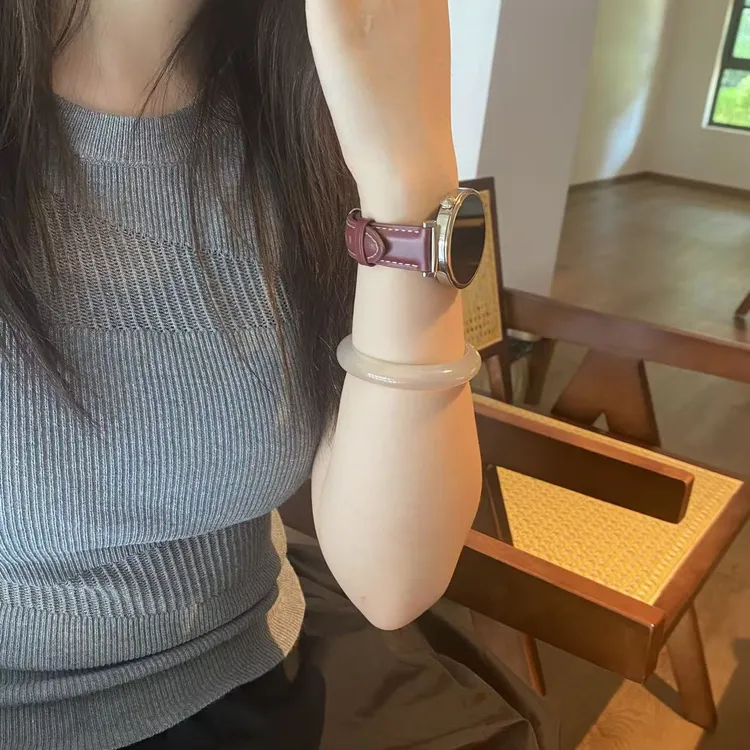 适用于华为GT5复古秋冬经典款watch替换带FIT4牛皮表带watch5