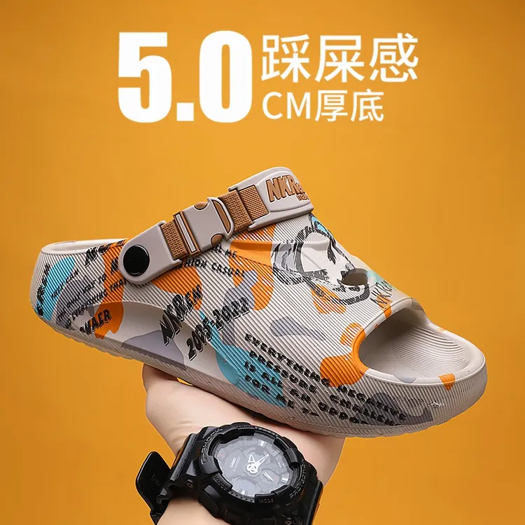 透气潮流厚底沙滩软底夏季凉拖鞋防滑休闲ins一字拖男士外穿