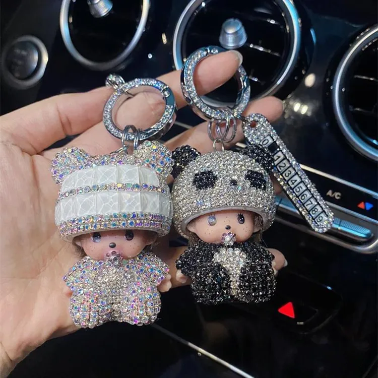 汽车钥匙炼 炼 卡通钥匙扣女精致高端情侣可爱手工车内饰品挂件