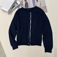 深圳南油白桃美美 蕾丝拼接圆领长袖针织衫早秋新款时尚百搭A3000
