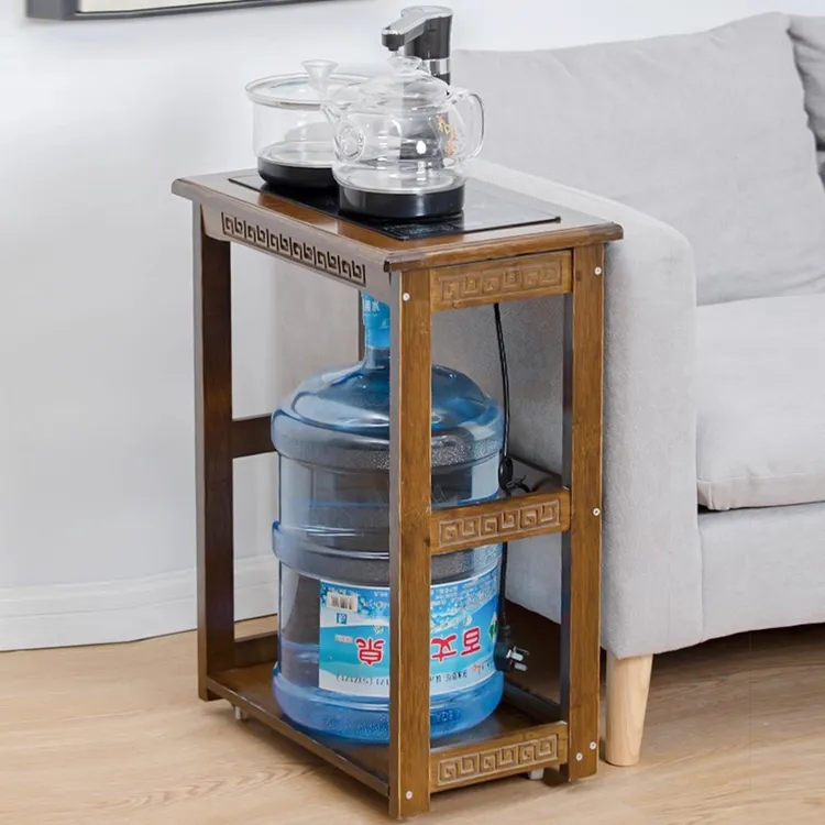 茶桌家用小茶台边柜侧柜泡茶吧茶几烧水壶一体水桶架茶水柜子套装