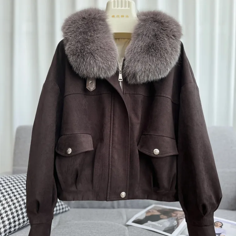 2025冬季新款女大码显瘦棉衣短款复古毛领保暖棉服外套加厚派克服