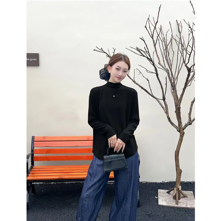 当当家-（加绒）时尚休闲百搭纯色秋冬舒适弹力打底衫-978