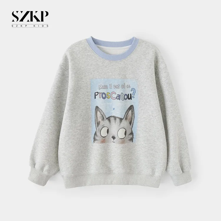 SZKP秋季新款女童装中大童儿童洋气卡通印花圆领卫衣YNYQ552572