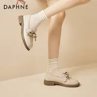达芙妮时尚单鞋春季新款洛丽塔小皮鞋百搭复古乐福鞋