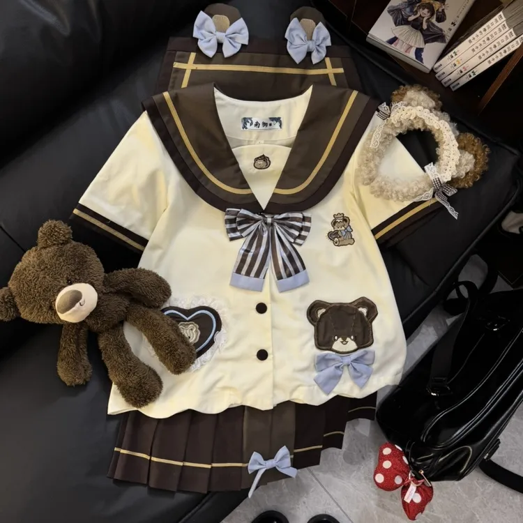 【黑巧可可】南御社原创日系JK可爱水手服咖色jk制服JK套装幼稚园