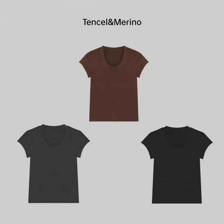 【莱赛尔天丝+绵羊毛】小飞袖设计感休闲气质T恤