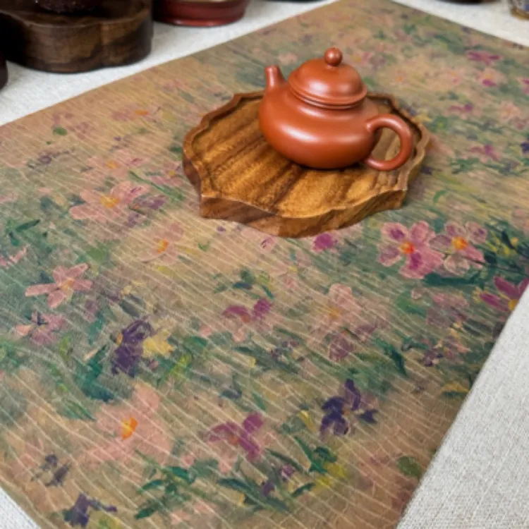 【莫奈花园】香云纱茶席复古新中式风格中国风茶道简约家用
