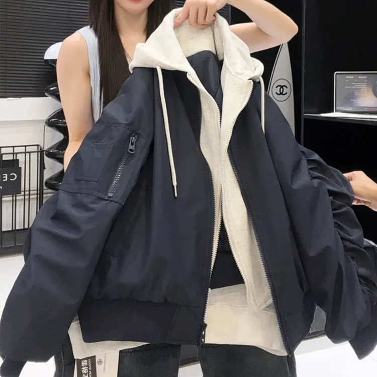 男童冬季韩版假两件棉衣新款中大童秋冬装加厚棉服外套MT68212