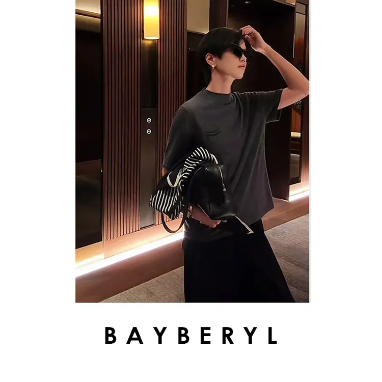 BAYBERYL老贝入秋刚需*长/短袖半高领口袋秋针织衫ZZS5H0621-9/10