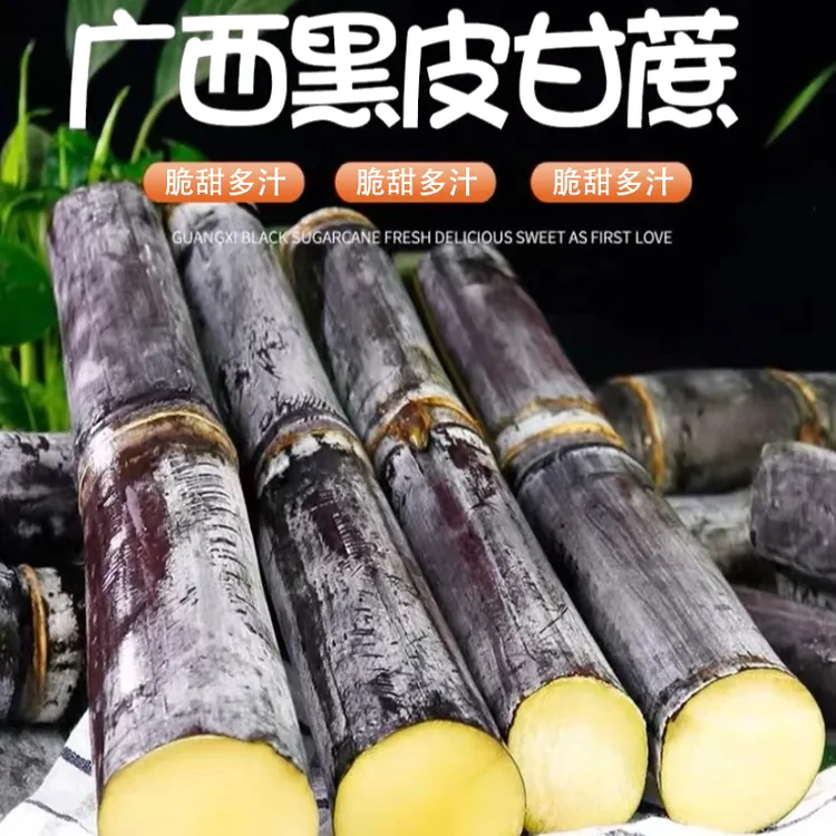【正宗广西黑皮甘蔗】应季水果新鲜紫皮甘蔗脆甜多汁源头直发批发价