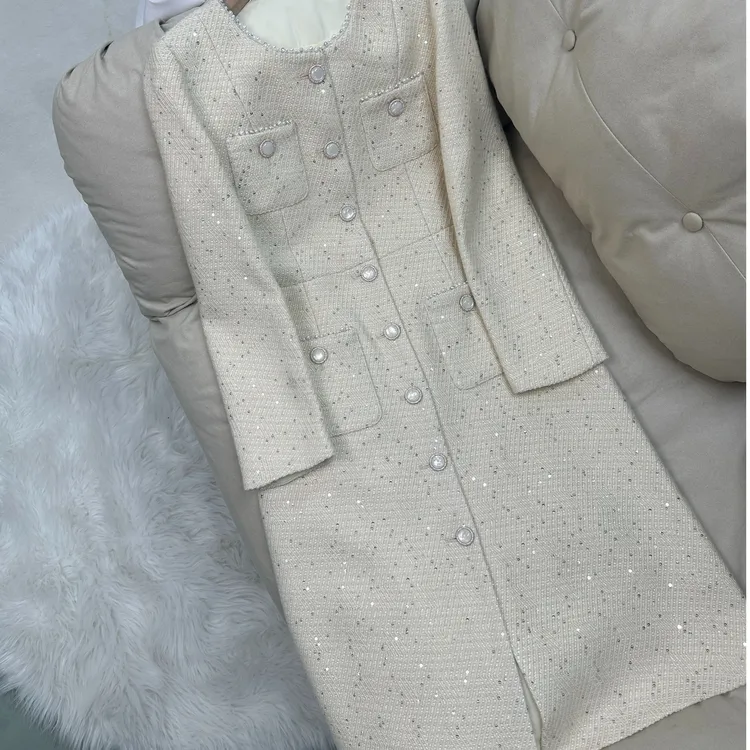 小香风长袖连衣裙 70639