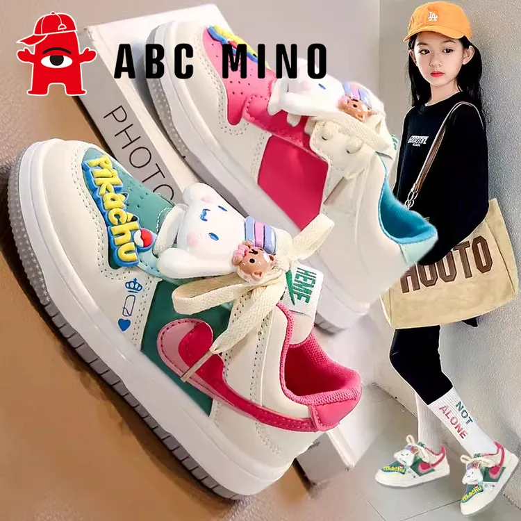 ABC MINO玉桂狗女童鞋2025夏季新款儿童卡通板鞋中大童女孩运动鞋