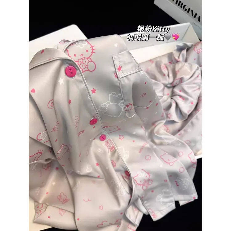 海澜之家运动高颜值星星hellokitty睡衣女春秋新款长袖长裤甜美网