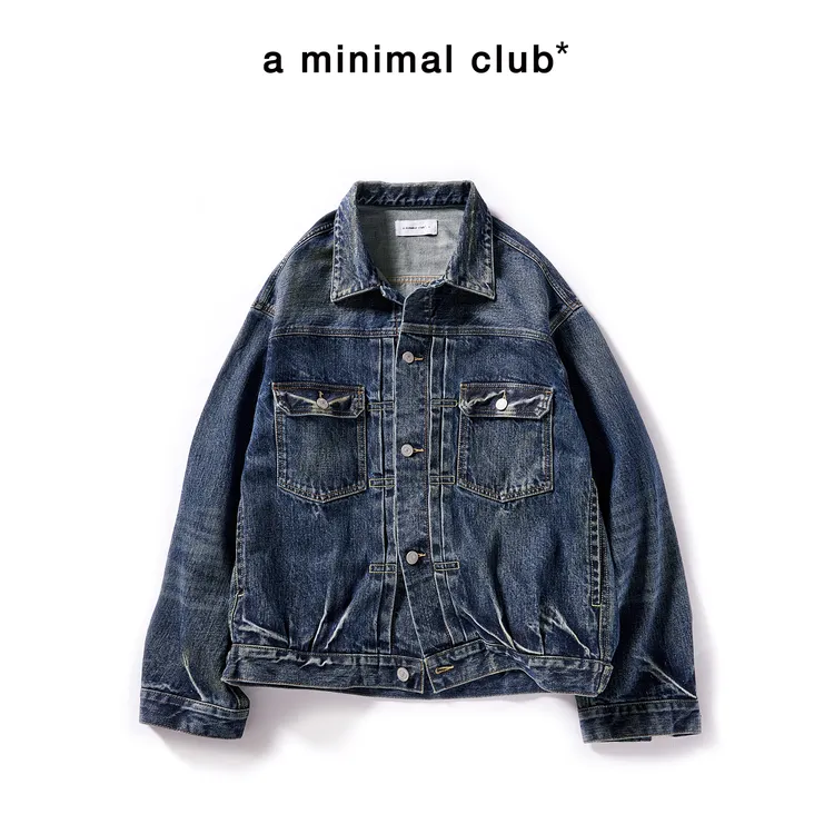 a minimal club重磅做旧水洗4口袋牛仔夹克短款秋季上新AM58DC05