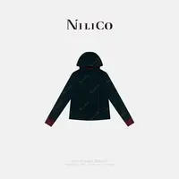 NILICO【夹心酥】时尚洋气澳绒立领连帽撞色显瘦休闲针织衫卫衣