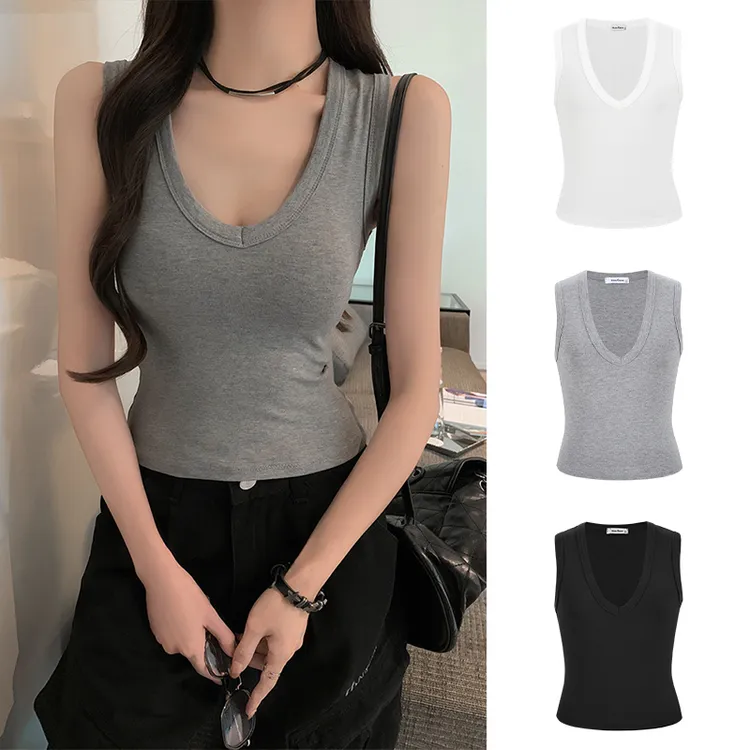 辣妹百搭工字背心外穿运动内搭打底上衣J