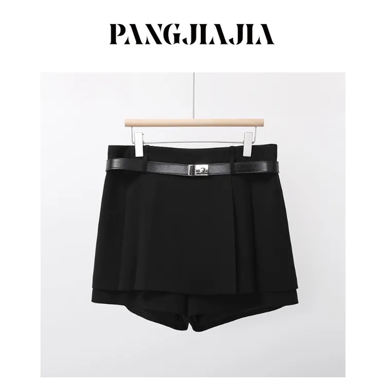 【胖佳佳】长腿立裁裤裙 秋冬高腰时尚防走光毛呢半裙H625G18118