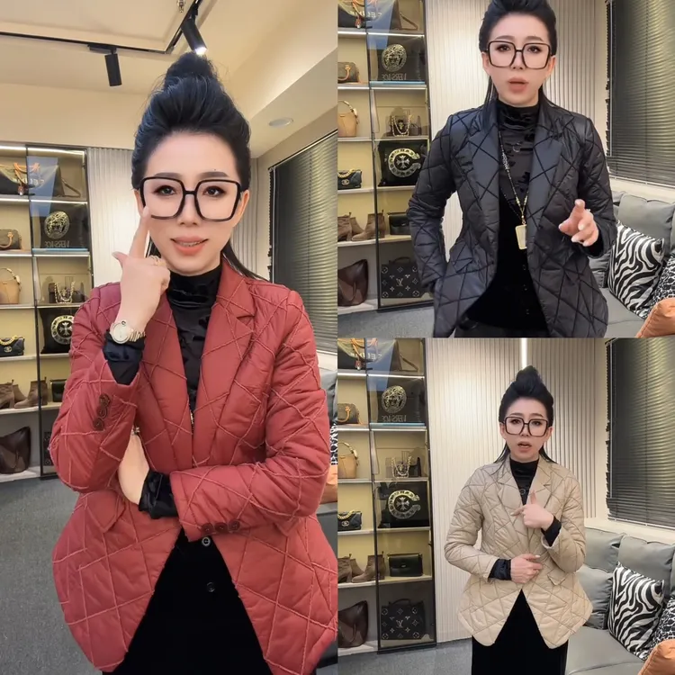秋冬韩版西服领棉服2025女款二棉防风保暖免洗长袖修身爆款气质