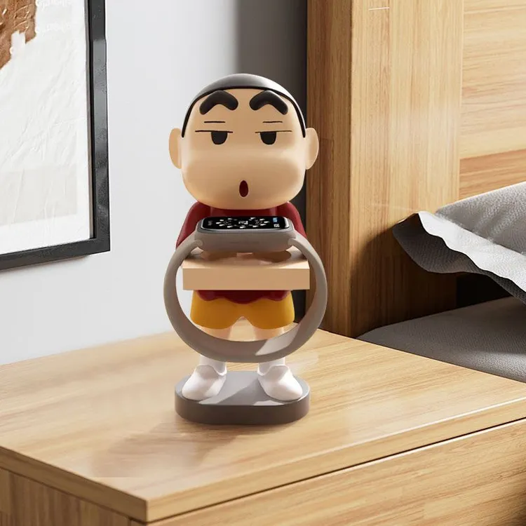 创意卡通苹果手表充电支架桌面摆件客厅玄关底座收纳蜡笔小新