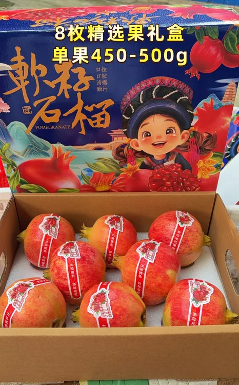 送礼专用四川会理软籽石榴突尼斯软籽石榴红心甜石榴精品6/8枚